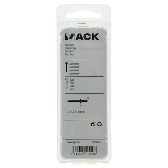 Mack 1020296 - 40 blindnieten alu 4,0x6mm | 5 stuks