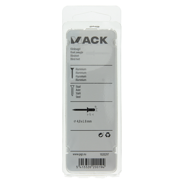 Afbeelding laden in galerijviewer, Mack 1020297 - 37 blindnieten alu 4,0x8mm | 5 stuks
