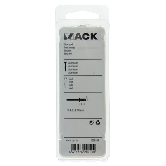 Mack 1020298 - 33 blindnieten alu 4,0x10mm | 5 stuks