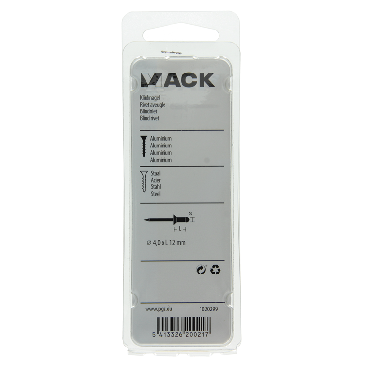 Load image into Gallery viewer, Mack 1020299 - 28 blindnieten alu 4,0x12mm | 5 stuks
