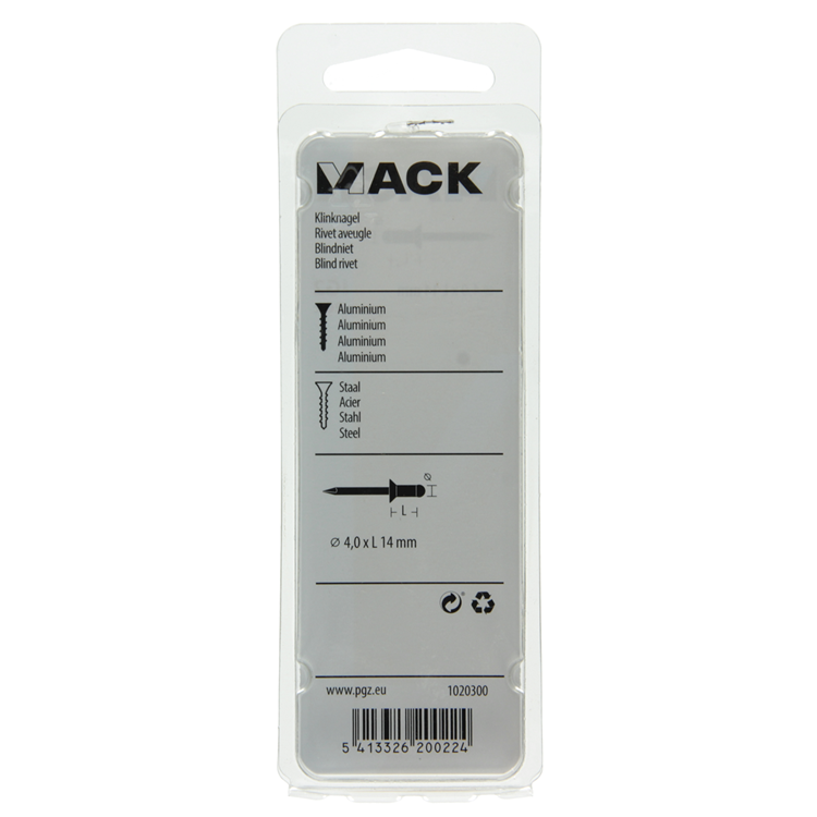 Load image into Gallery viewer, Mack 1020300 - 26 blindnieten alu 4,0x14mm | 5 stuks
