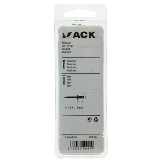 Mack 1020305 - 18 blindnieten alu 4,8x16mm | 5 stuks