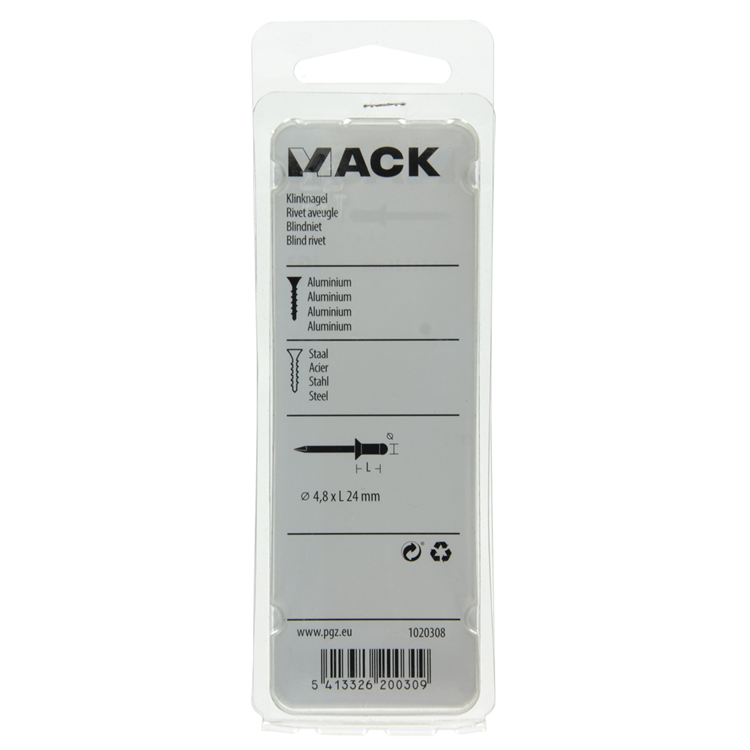 Load image into Gallery viewer, Mack 1020308 - 13 blindnieten alu 4,8x24mm | 5 stuks
