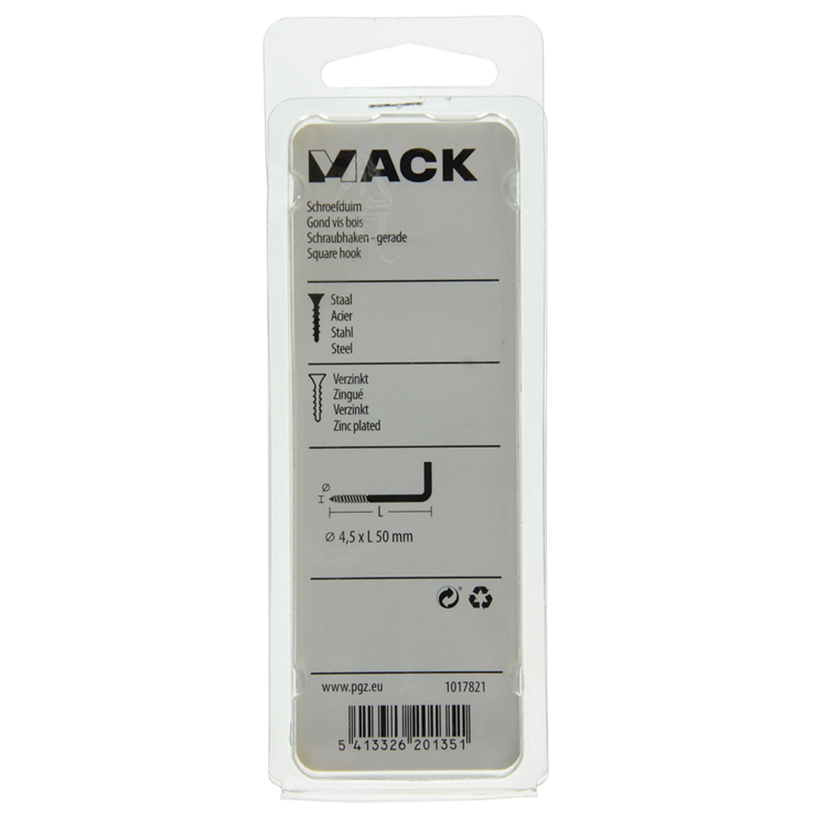 Afbeelding laden in galerijviewer, Mack 1017821 - schroefduim staal verzinkt 6st 4,5 x 50 mm | 10 stuks
