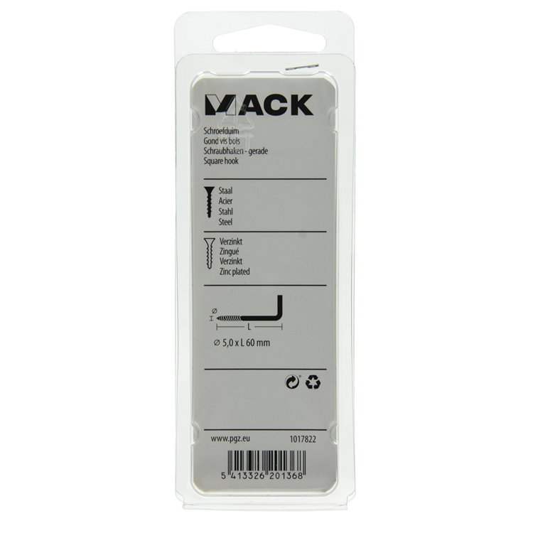 Load image into Gallery viewer, Mack 1017822 - schroefduim staal verzinkt 4st 5,0 x 60 mm | 10 stuks
