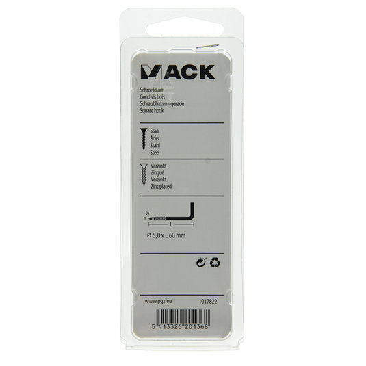 Mack 1017822 - schroefduim staal verzinkt 4st 5,0 x 60 mm | 10 stuks