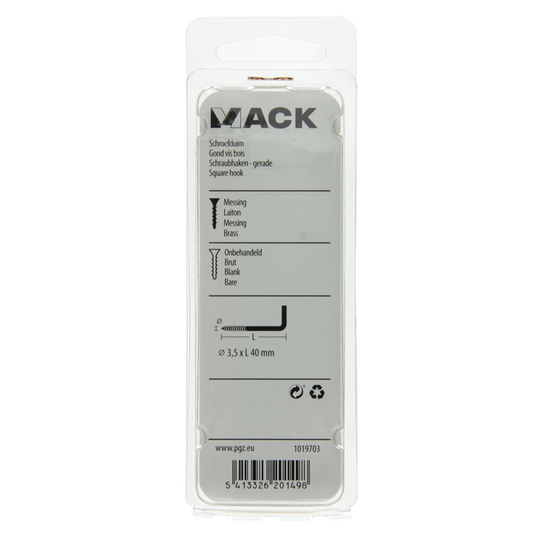 Mack 1019703 - schroefduim messing 3st 3,5 x 40mm | 10 stuks