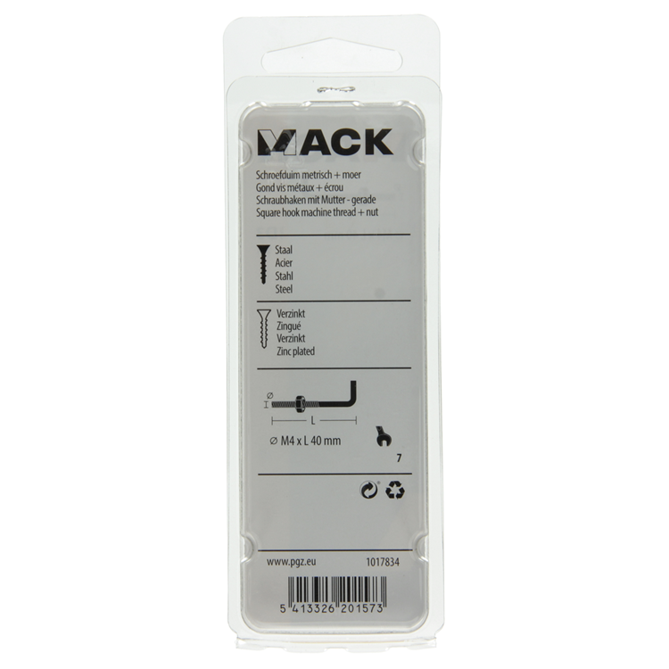 Load image into Gallery viewer, Mack 1017834 - schroefduim metrisch + moer staal 5 st m4 x 40 mm | 10 stuks
