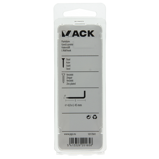 Mack 1017841 - puntduim staal verzinkt 7 st 4,0 x 45 mm | 10 stuks
