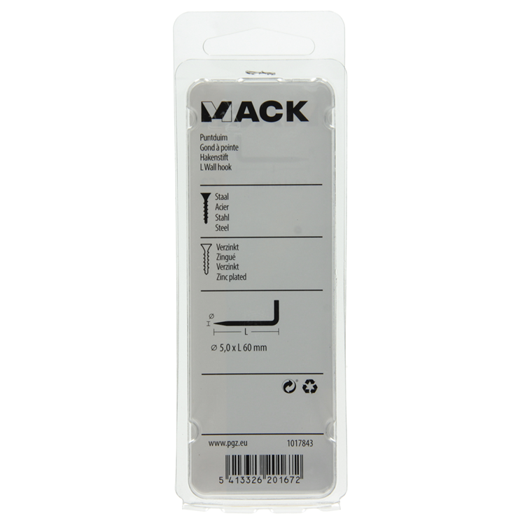 Load image into Gallery viewer, Mack 1017843 - puntduim staal verzinkt 4 st 5,0 x 60 mm | 10 stuks

