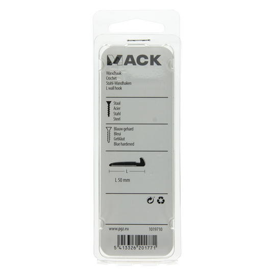 Mack 1019710 - wandhaak staal blauw gehard 6 st 50 mm | 10 stuks