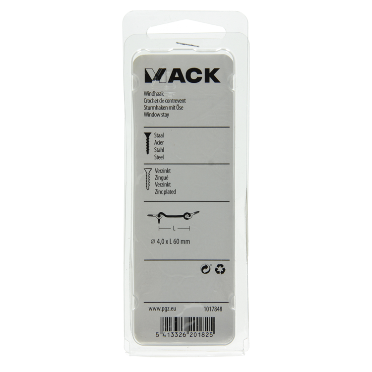 Load image into Gallery viewer, Mack 1017848 - windhaak staal verzinkt 2 st 4,0 x 60 mm | 10 stuks
