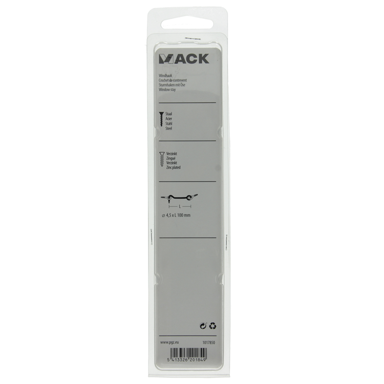 Load image into Gallery viewer, Mack 1017850 - windhaak staal verzinkt 2 st 4,5 x 100 mm | 5 stuks
