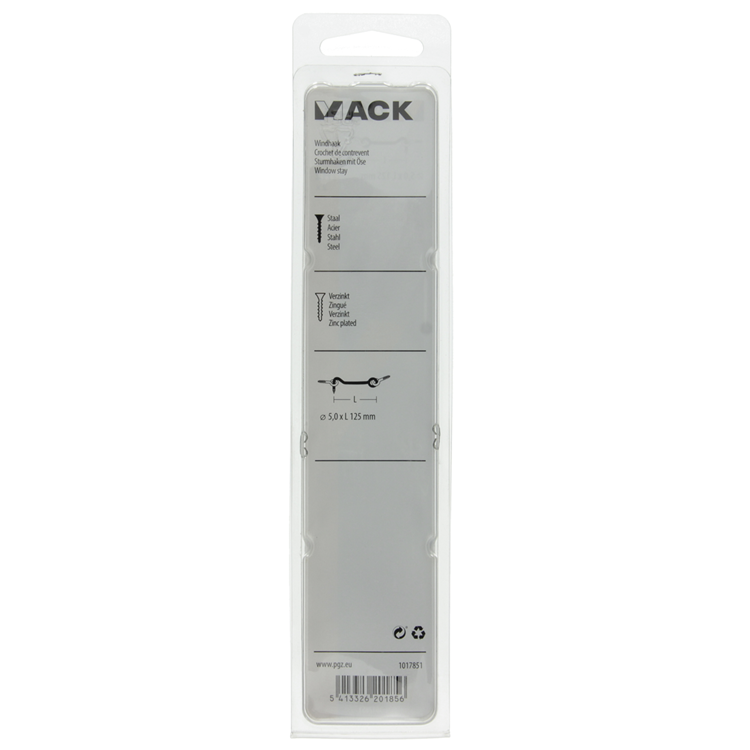 Load image into Gallery viewer, Mack 1017851 - windhaak staal verzinkt 2 st 5,0 x 125 mm | 5 stuks
