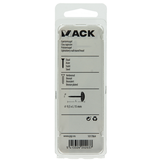 Mack 1017864 - garniernagel staal verbronsd 35 st 9,5 x 15 mm | 10 stuks