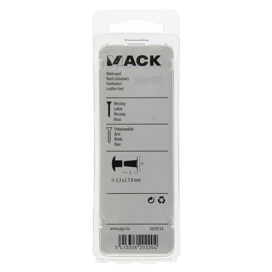Mack 1019714 - klinknagel messing 11 st 3,3 x 7,0mm | 10 stuks