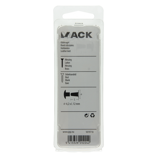 Mack 1019718 - klinknagel messing 5 st 4,2 x 12 mm | 10 stuks