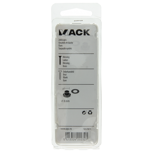 Mack 1017874 - zeilringen messing 14 st 8mm | 10 stuks