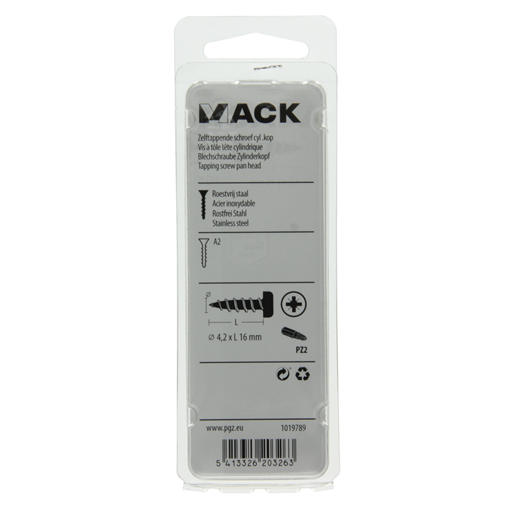 Load image into Gallery viewer, Mack 1019789 - zelftappende schroef cyl.kop a2 11 st 4,2 x 16 mm | 10 stuks
