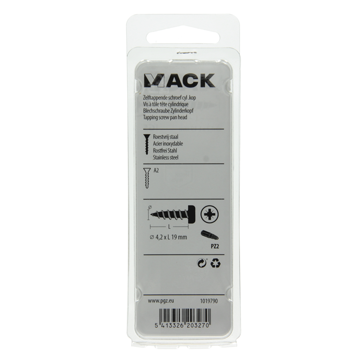 Afbeelding laden in galerijviewer, Mack 1019790 - zelftappende schroef cyl.kop a2 10 st 4,2 x 19 mm | 10 stuks
