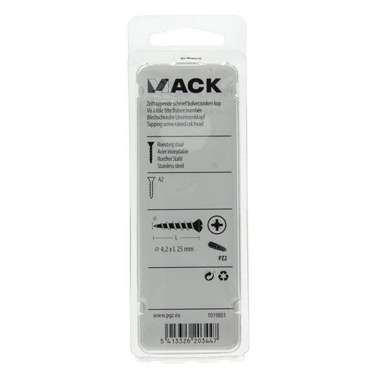 Mack 1019801 - zelftappende schroef bolvz.kopa2 8st 4,2 x 25 mm | 10 stuks