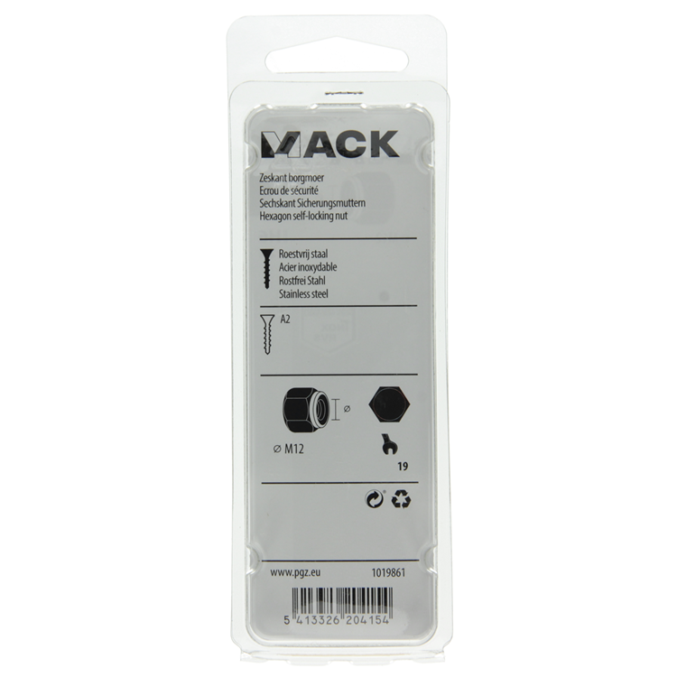 Load image into Gallery viewer, Mack 1019861 - zeskant borgmoer inox a2 2 st m 12 | 10 stuks

