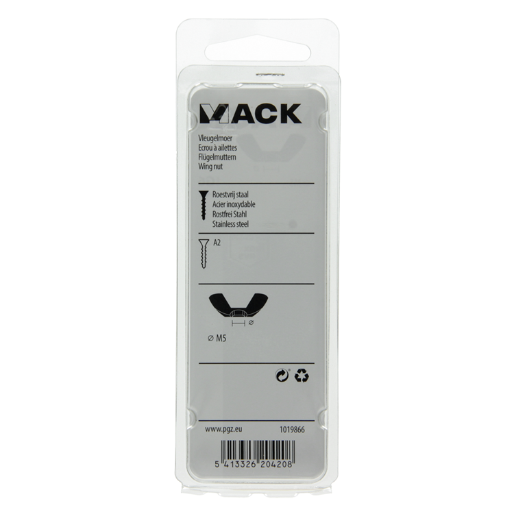 Load image into Gallery viewer, Mack 1019866 - vleugelmoer inox a2 4 st m5 | 10 stuks
