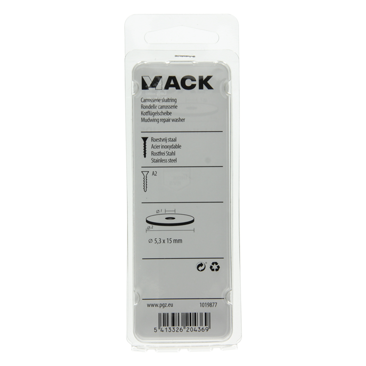 Load image into Gallery viewer, Mack 1019877 - carrosserie sluitring inox a2 10 st 5,3x15 | 10 stuks
