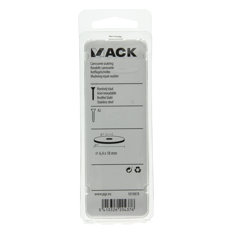 Load image into Gallery viewer, Mack 1019878 - carrosserie sluitring inox a2 8 st 6,4x18 | 10 stuks
