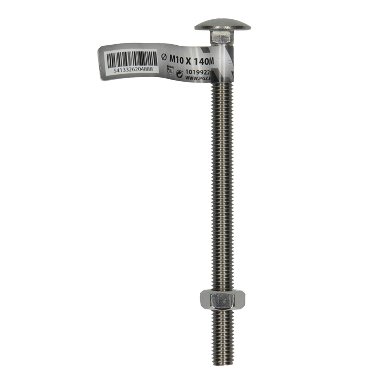Load image into Gallery viewer, Mack 1019922 - houtbout + moer roestvrijstaal 1 st m10 x 140mm | 10 stuks
