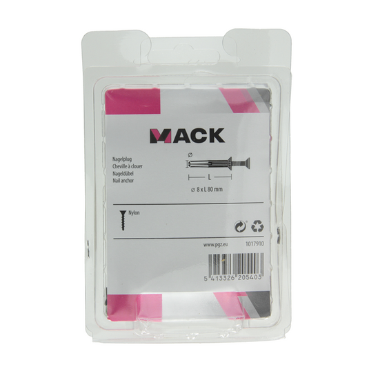 Mack 1017910 - nylon nagelplug polyamide 8 st 8 x 80 mm | 5 stuks