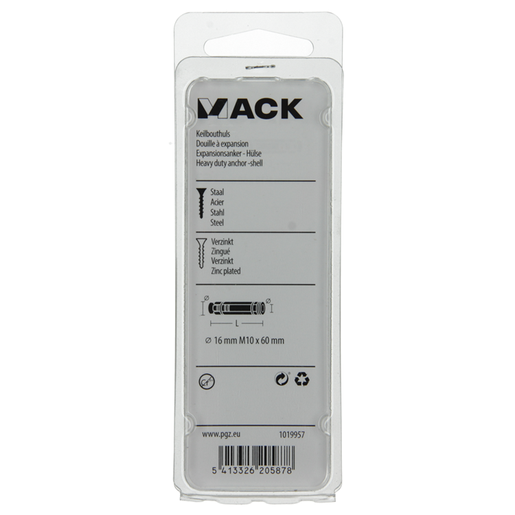 Afbeelding laden in galerijviewer, Mack 1019957 - keilbouthuls verzinkt 2 st m10 x 60 mm | 5 stuks
