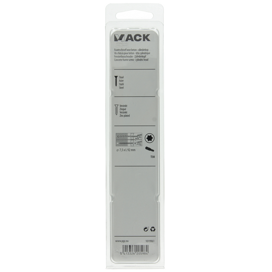 Mack 1019961 - beton raamschroef verzinkt cil.kop 8st 7,5 x 92 mm | 5 stuks