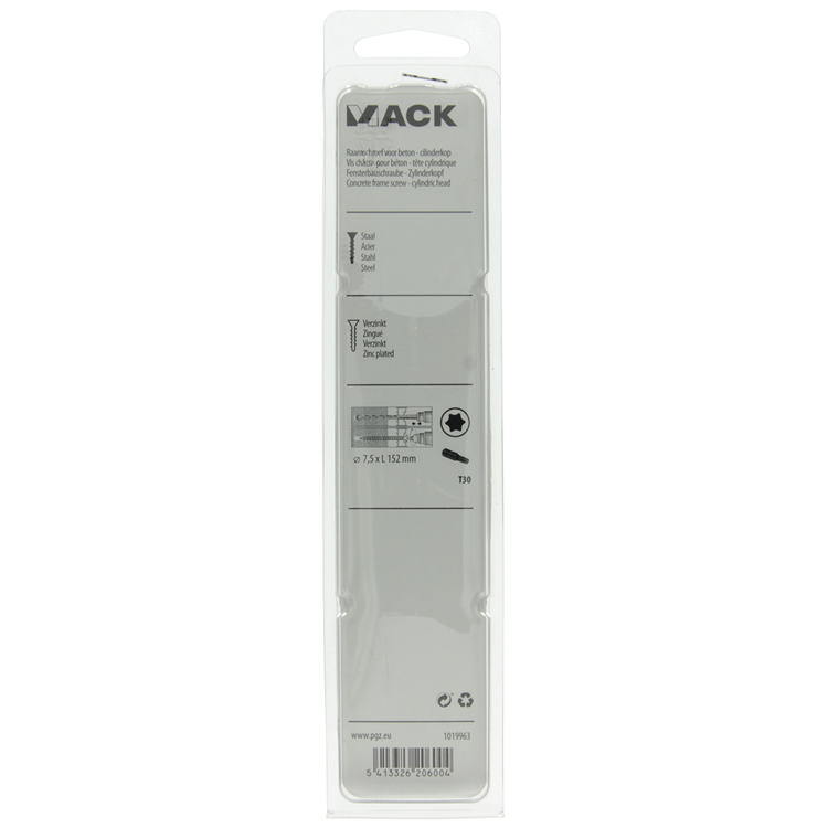Load image into Gallery viewer, Mack 1019963 - beton raamschroef verzinkt cil.kop 4st 7,5 x152 mm | 5 stuks

