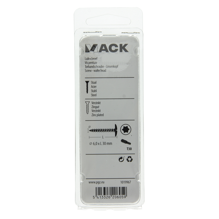 Load image into Gallery viewer, Mack 1019967 - luikschroef zwart 6,0 x 30 mm 9st | 5 stuks
