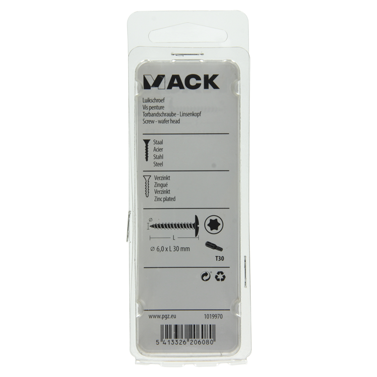 Load image into Gallery viewer, Mack 1019970 - luikschroef geel verzinkt 6,0 x 30 mm 10st | 5 stuks
