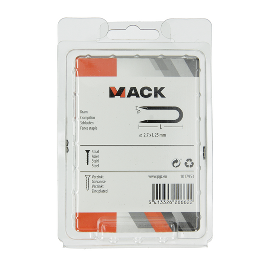Mack 1017953 - kram staal verzinkt 250 gr 2,7 x 25 mm | 5 stuks