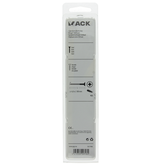 Mack 1017998 - spaanplaatschroef vz kop geelverz. 14st 6,0 x 100 mm | 5 stuks