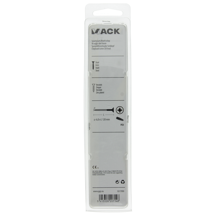 Load image into Gallery viewer, Mack 1017999 - spaanplaatschroef vz kop geelverz. 12st 6,0 x 120 mm | 5 stuks
