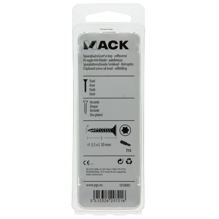 Load image into Gallery viewer, Mack 1018005 - spaanplschr.vzkop-zelfb. geelverz. 75 st 3,5 x 30 mm | 5 stuks
