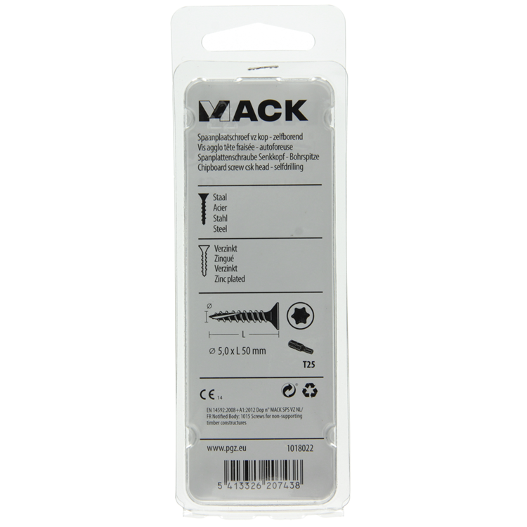 Load image into Gallery viewer, Mack 1018022 - spaanplschr.vzkop-zelfb. geelverz. 23 st 5,0 x 50 mm | 5 stuks
