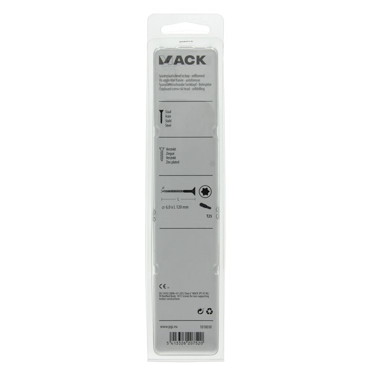 Load image into Gallery viewer, Mack 1018030 - spaanplschr.vzkop-zelfb. geelverz. 12 st 6,0 x 120 mm | 5 stuks
