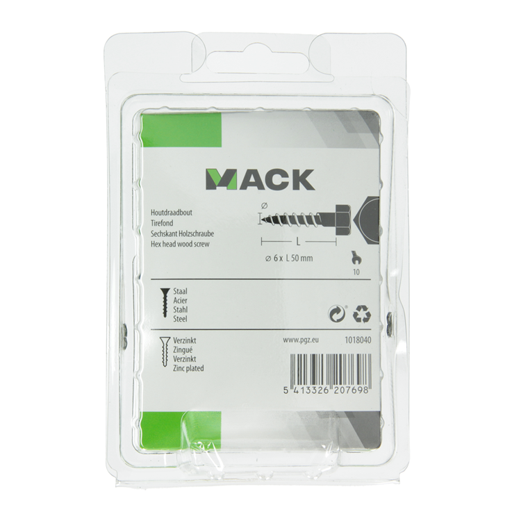 Load image into Gallery viewer, Mack 1018040 - houtdraadbout staal verzinkt 28 st 6 x 50 mm | 5 stuks
