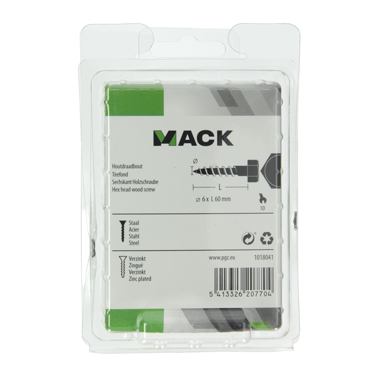 Load image into Gallery viewer, Mack 1018041 - houtdraadbout staal verzinkt 24 st 6 x 60 mm | 5 stuks
