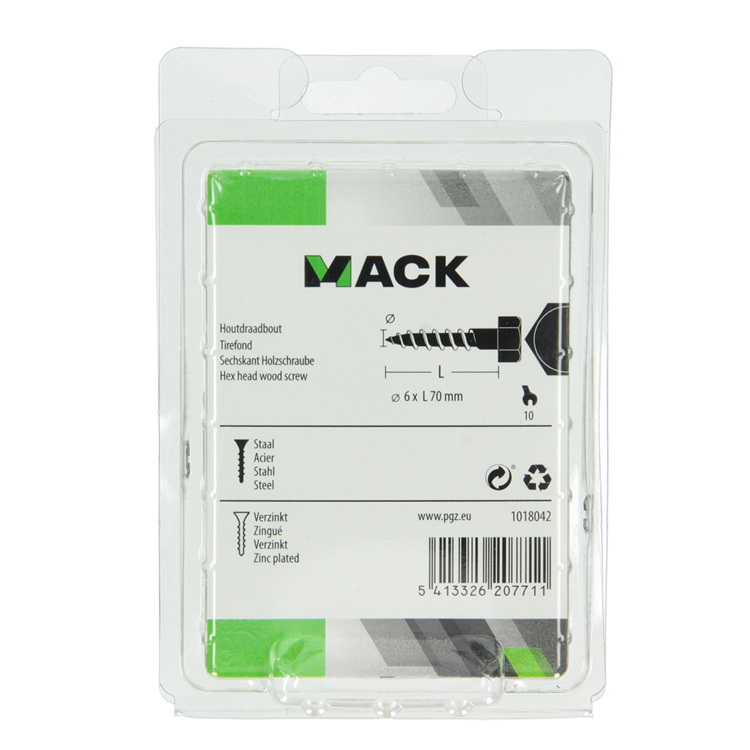 Load image into Gallery viewer, Mack 1018042 - houtdraadbout staal verzinkt 21 st 6 x 70 mm | 5 stuks
