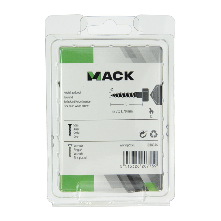 Load image into Gallery viewer, Mack 1018046 - houtdraadbout staal verzinkt 20 st 7 x 70 mm | 5 stuks
