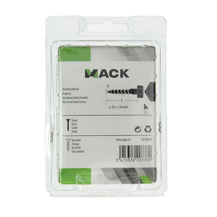 Load image into Gallery viewer, Mack 1018049 - houtdraadbout staal verzinkt 20 st 8 x 50 mm | 5 stuks
