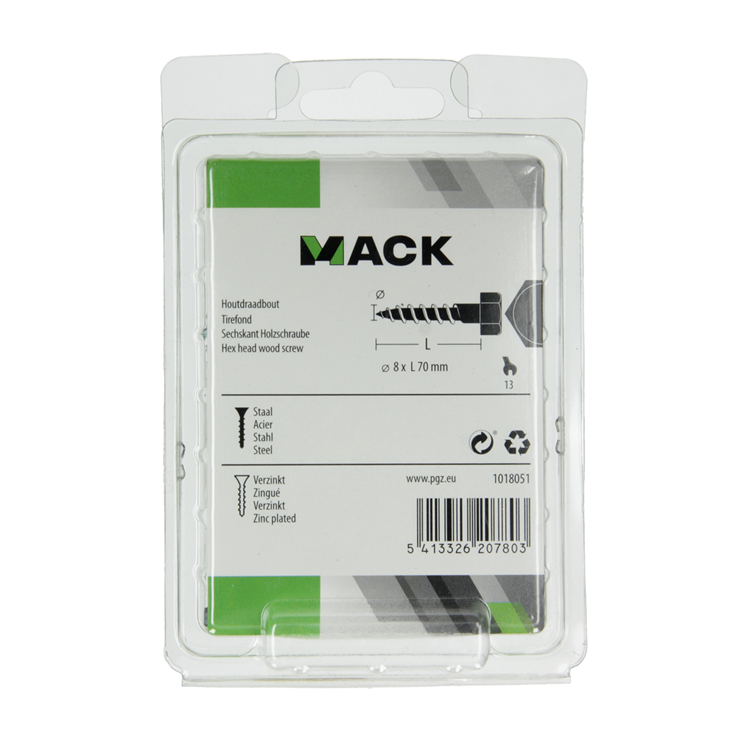 Load image into Gallery viewer, Mack 1018051 - houtdraadbout staal verzinkt 16 st 8 x 70 mm | 5 stuks
