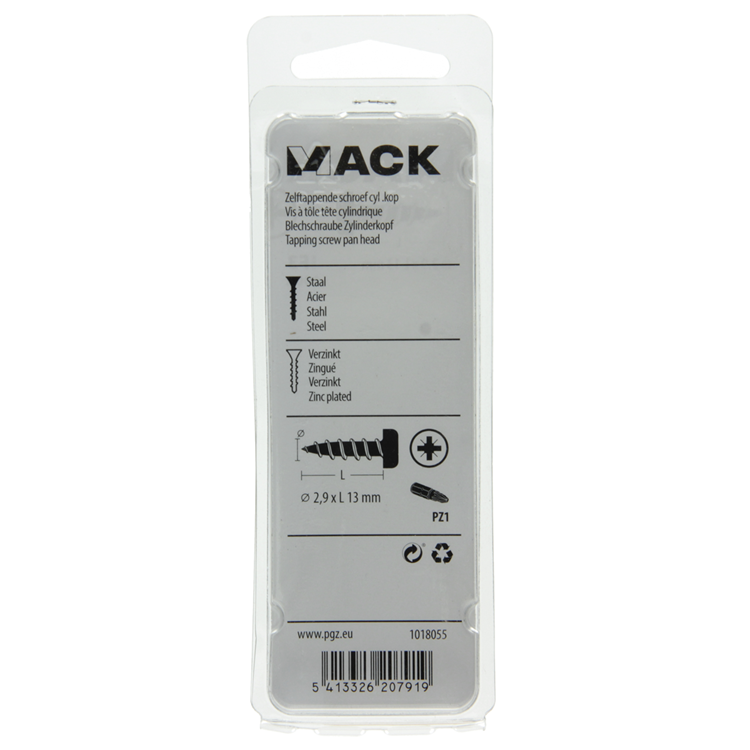 Load image into Gallery viewer, Mack 1018055 - zelftappende schroef cylkop verz.100 st 2,9 x 13 mm | 10 stuks
