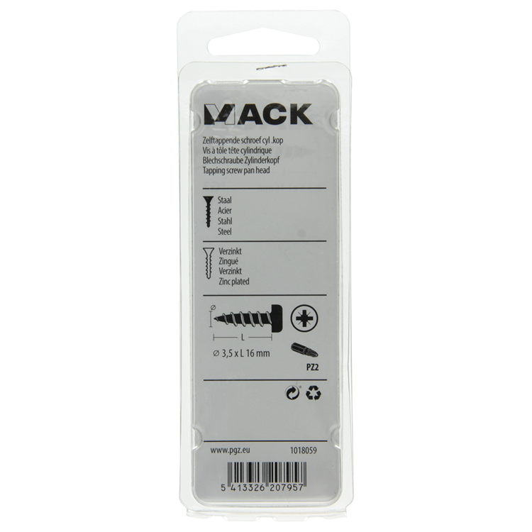 Load image into Gallery viewer, Mack 1018059 - zelftappende schroef cylkop verz. 74 st 3,5 x 16 mm | 10 stuks
